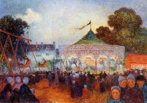 unknow artist Carousel at Night at the Fair oil painting image